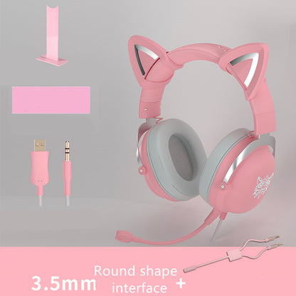 Head-mounted Gaming Gaming Cute Girls Wired Computer Headset